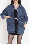 Oversize Kot Ceket Mavi - 10002.1778.